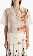 Khaite Riordan Floral Silk Organza Camp Shirt