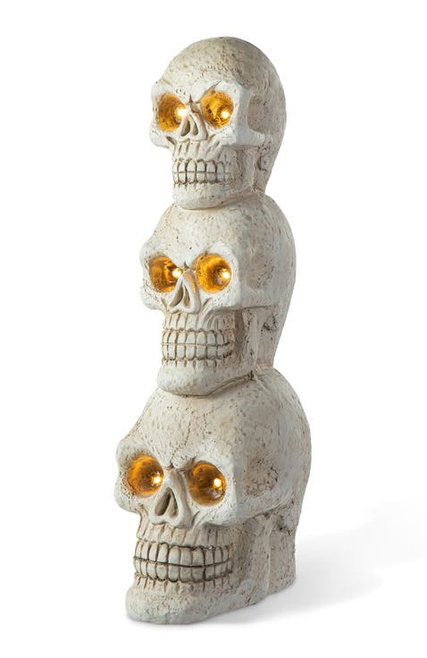 Lighted Halloween MGO Skull Porch Decor with Timer