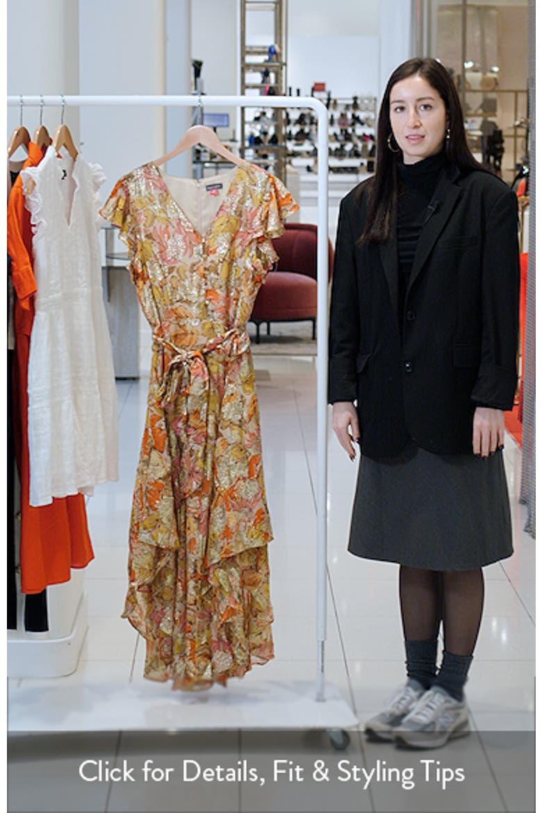 Metallic Floral Asymmetric Hem Dress video
