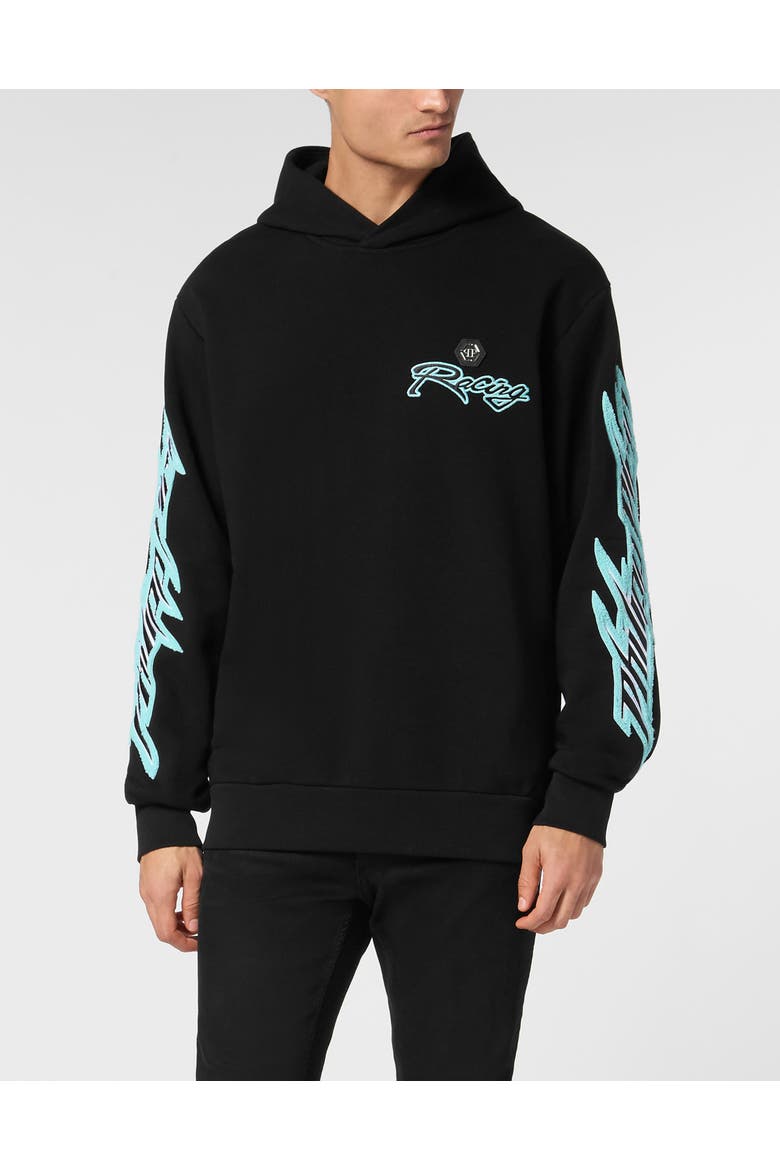 Hoodie Sweatshirt Ls Racing Club Men, Main, color, black