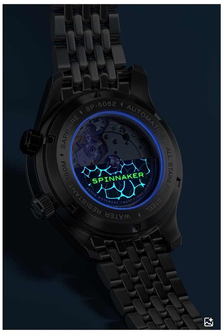 Bradner Automatic Bracelet Watch, 42mm, Alternate, color, BLUE