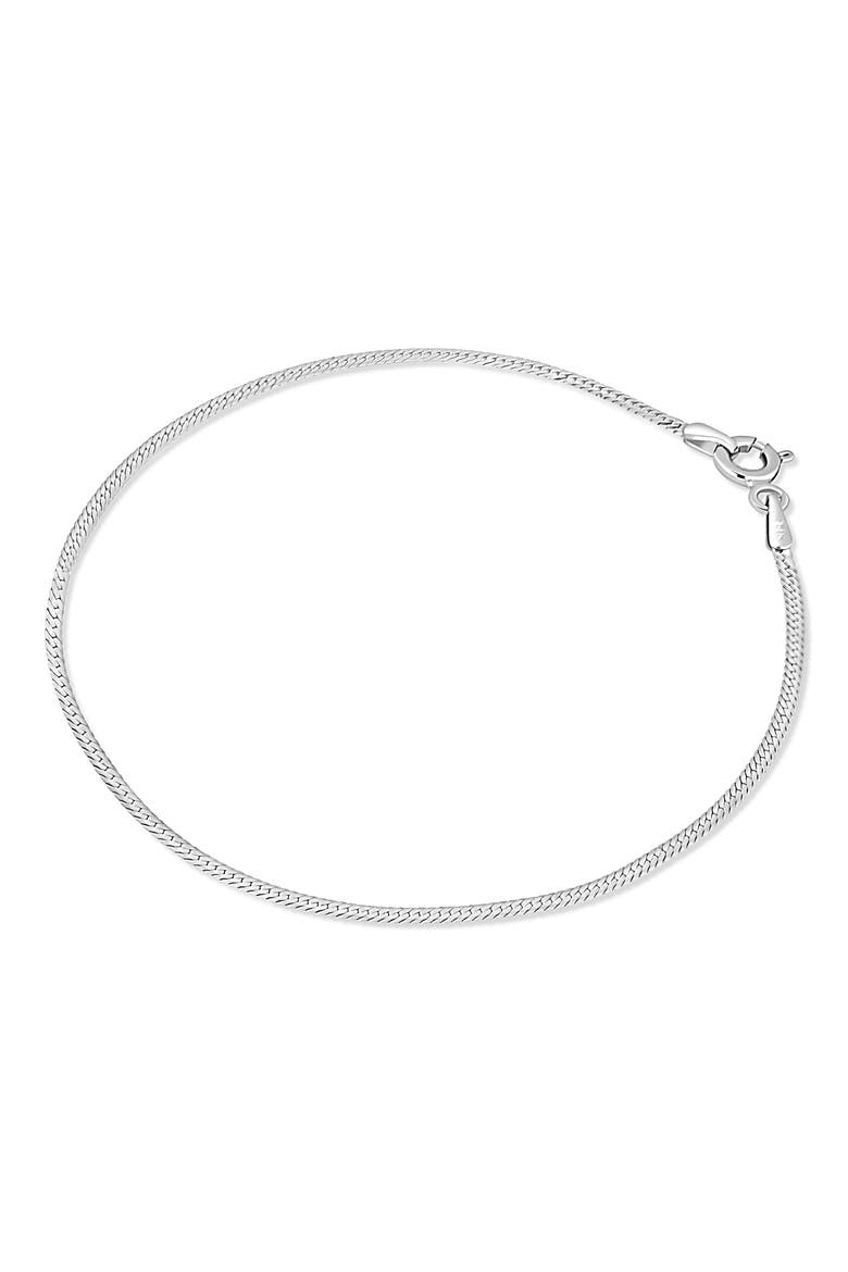 14K Gold Herringbone Chain Bracelet (Online Trunk Show), Alternate, color, 14KW