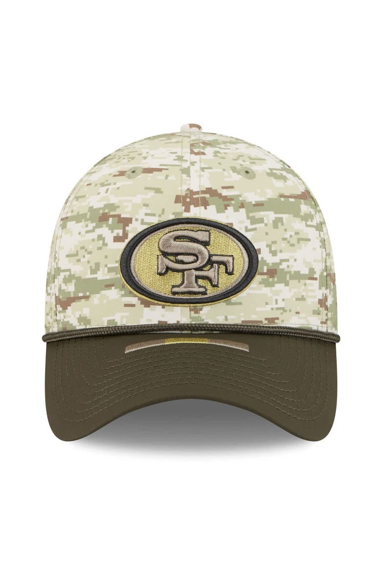 Men's New Era  Camo San Francisco 49ers 2025 Salute to Service 39THIRTY Flex Hat, Alternate, color, Camo