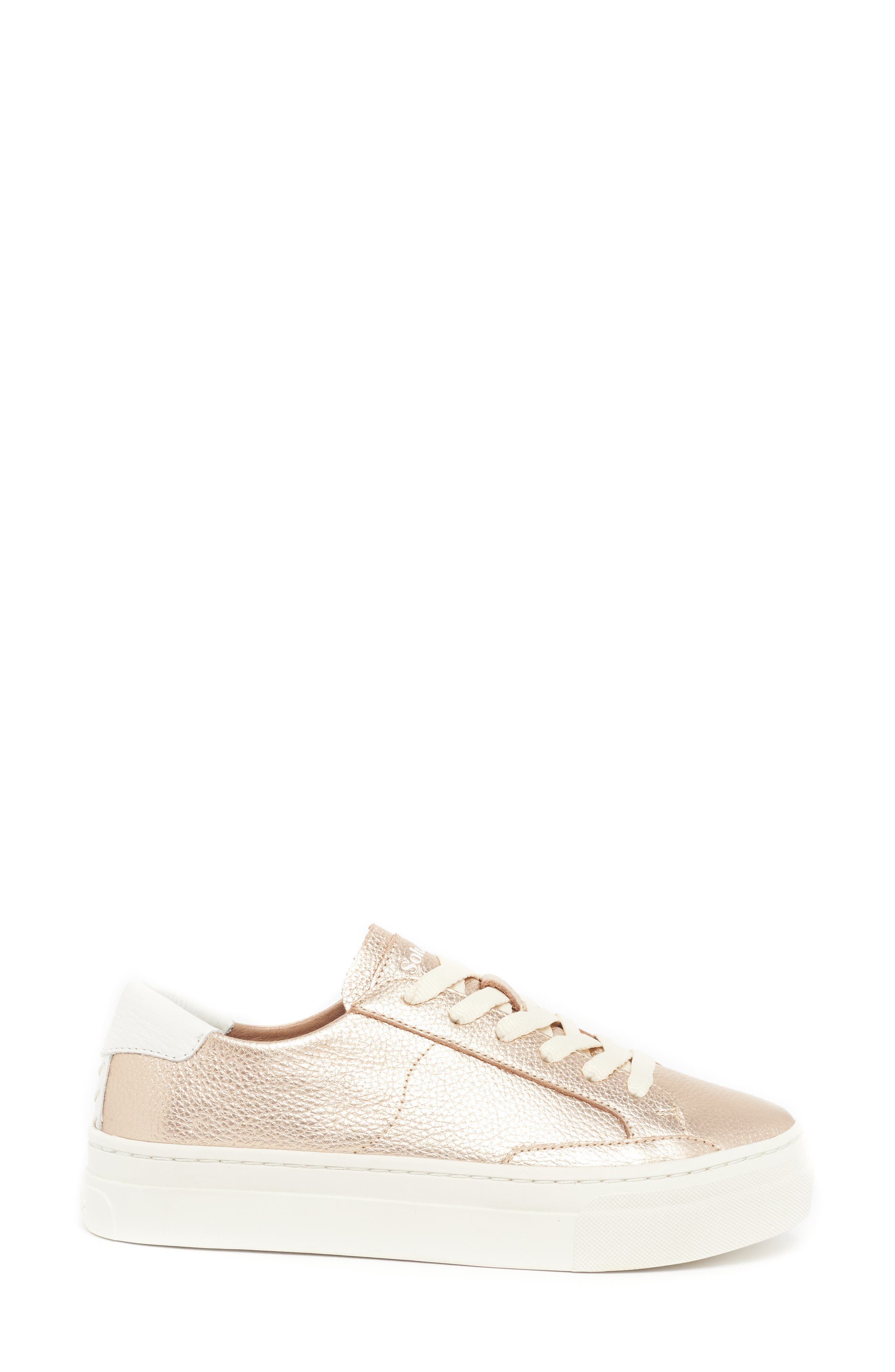 Soludos Ibiza Platform Sneaker, Alternate, color, Rose Metallic