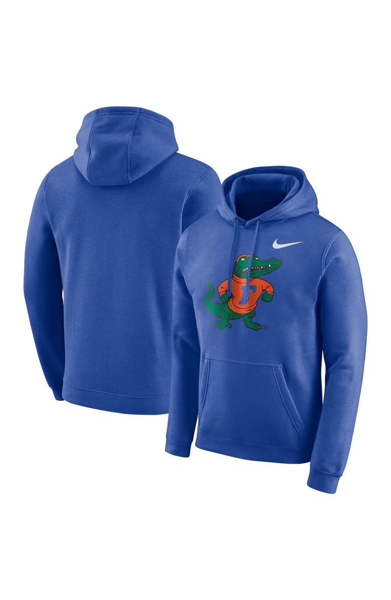 Nike Men's Nike Royal Florida Gators Vault Club Fleece Pullover Hoodie, Main, color, 