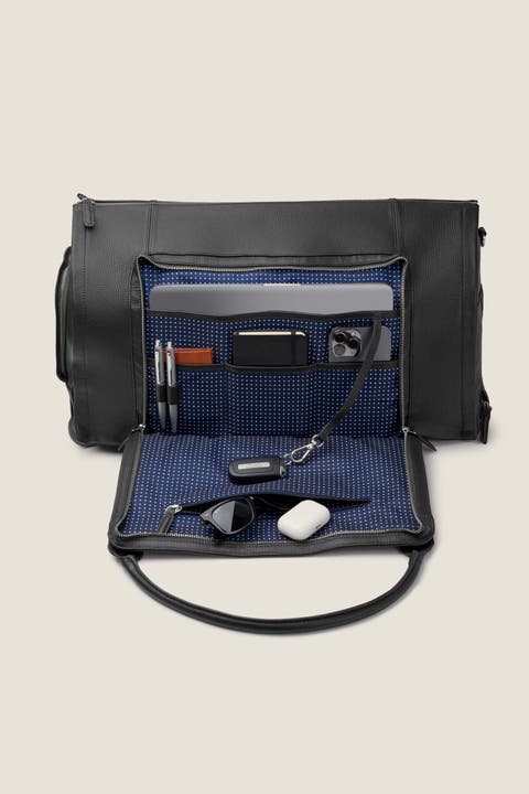 Nova Convertible Rolling Leather Garment Duffle