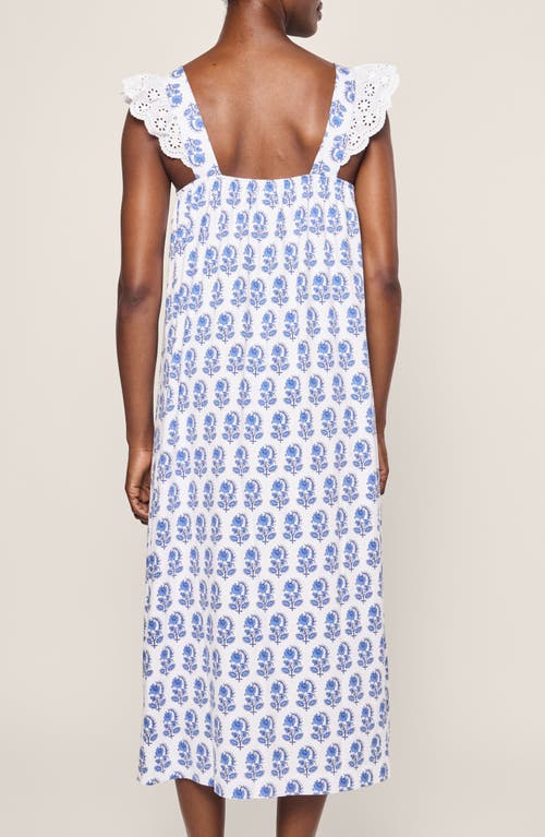 Petite Plume Clara Pima Cotton Nightgown In Blue
