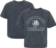 Outerstuff Girls Juniors Heather Charcoal Cincinnati Bengals Cheer Squad Raglan T-Shirt