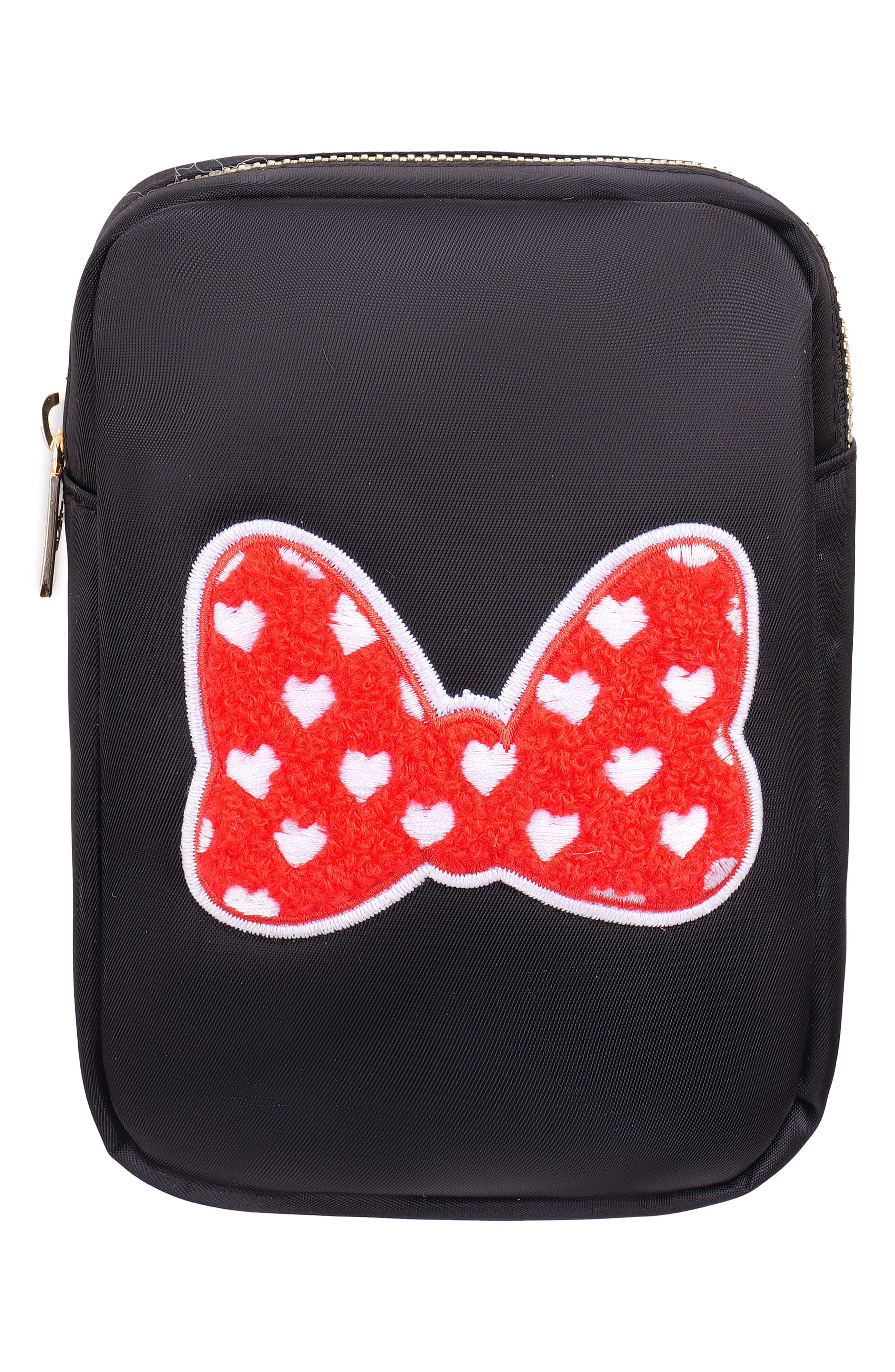 Bloc Bags Mini Heart Bow Cosmetics Bag in Black/red 