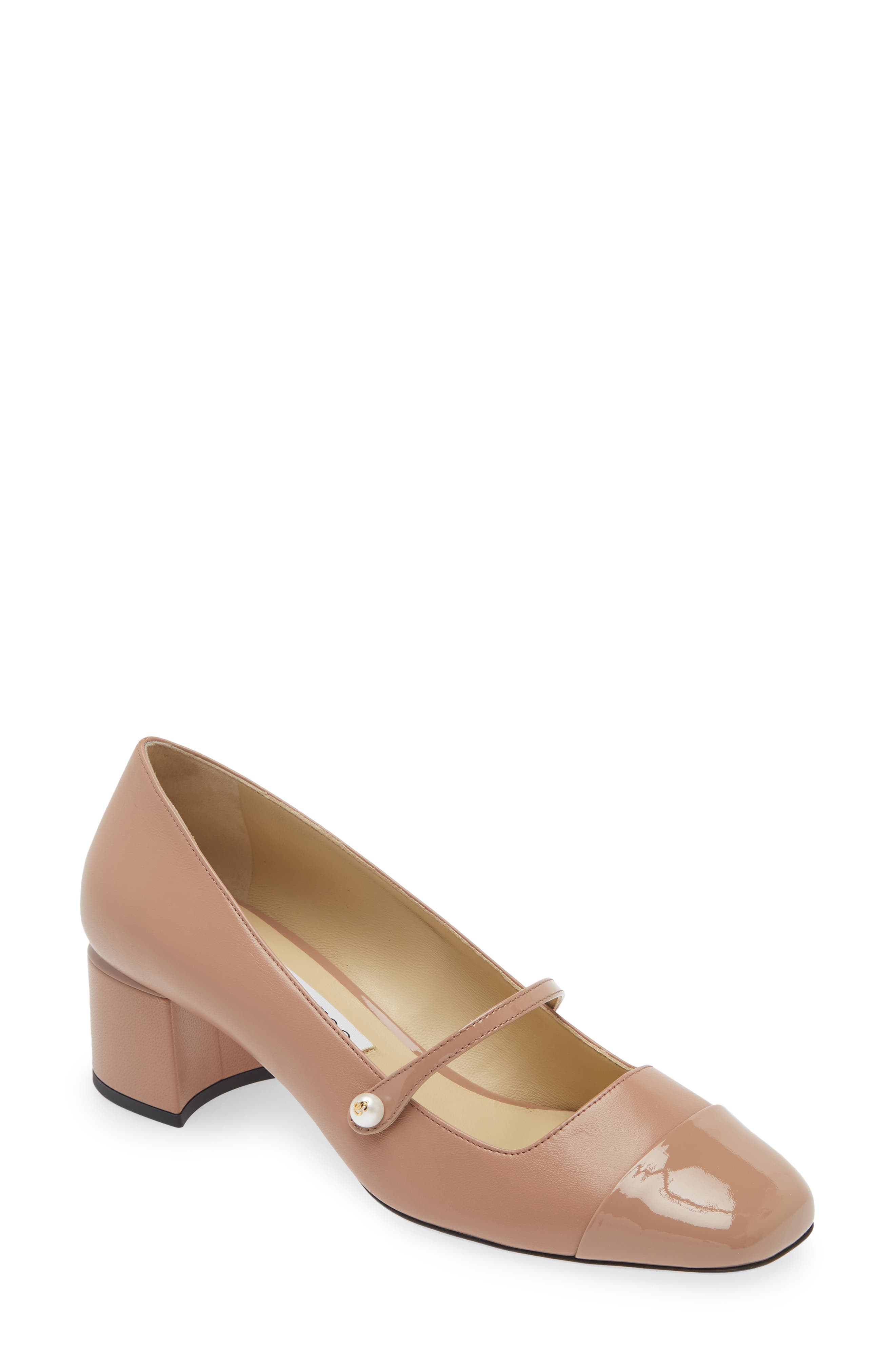 Jimmy Choo Elisa Cap Toe Mary Jane Pump, Main, color, Ballet Pink/ Ballet Pink