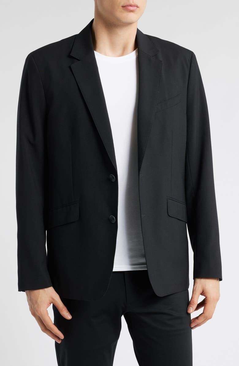 rag & bone Butler Wool Blend Ripstop Sport Coat, Main, color, Black