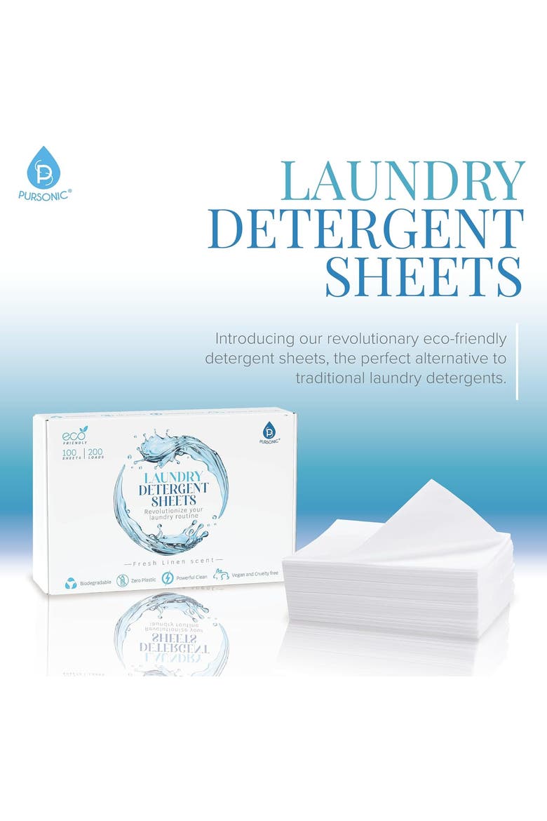 Natural Laundry Detergent Sheets - Fresh Linen Scent, Alternate, color, No Color
