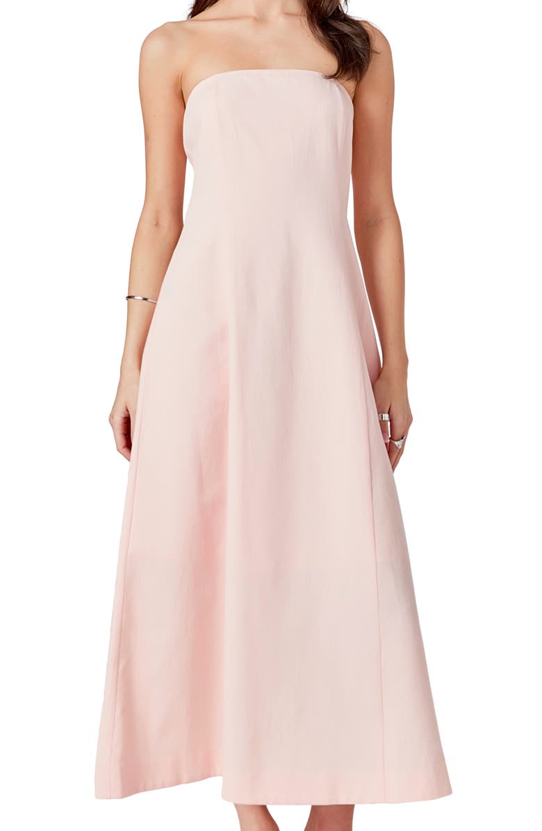 Endless Rose Strapless Linen Dress, Alternate, color, Pink