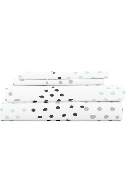 HOME SPUN Premium Ultra Soft Trio Pattern 4-Piece Bed Sheets Set