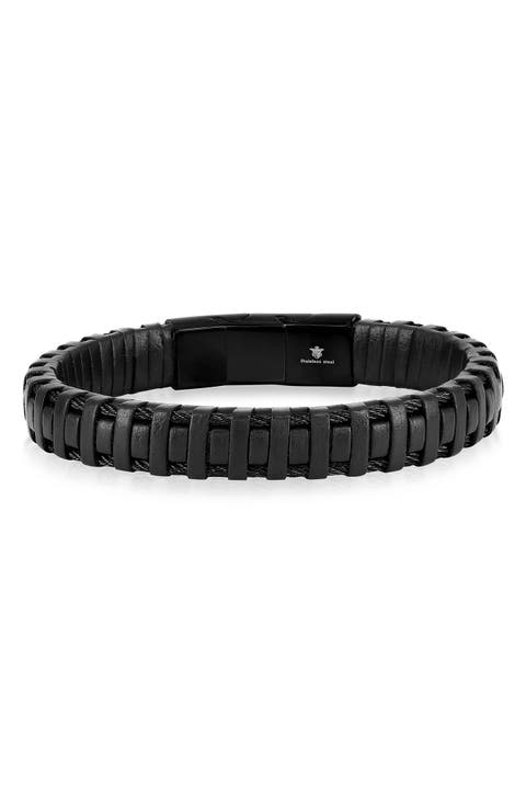 Men's Leather Wrapped Bracelet