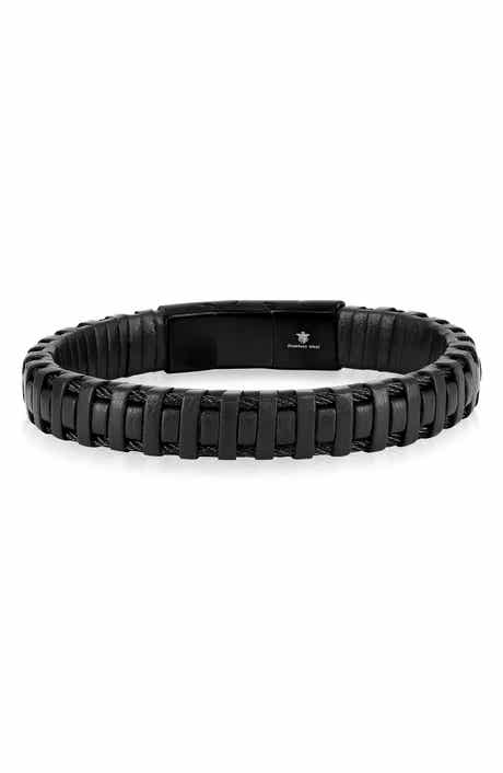 BLACKJACK Men's Leather Wrapped Bracelet