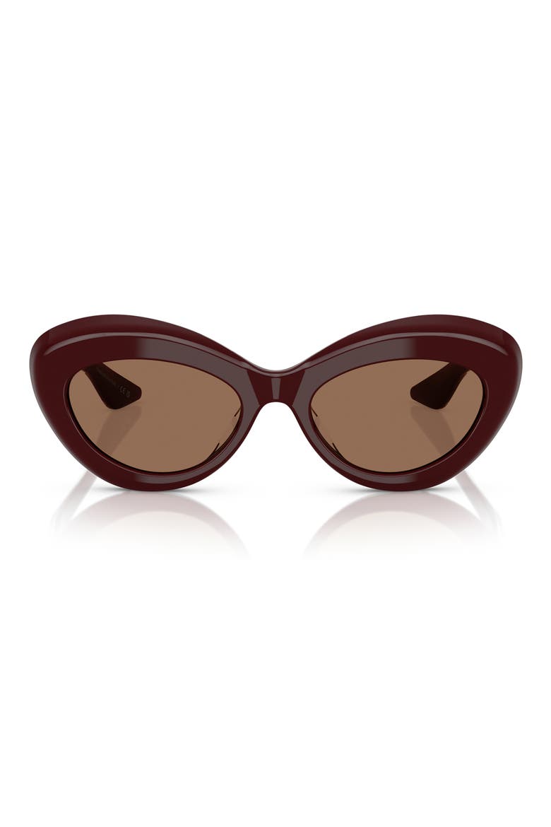x KHAITE 1968C 53mm Oval Sunglasses, Main, color, BURGUNDY