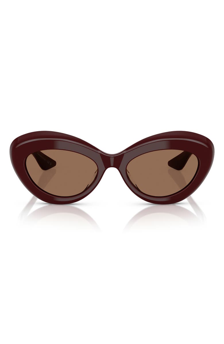 Oliver Peoples x KHAITE 1968C 53mm Oval Sunglasses, Main, color, Burgundy
