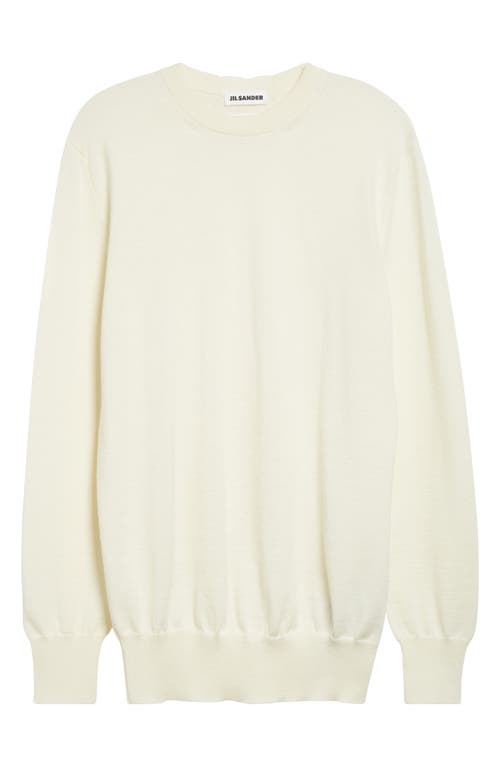 Jil Sander Superfine Merino Wool Sweater In White