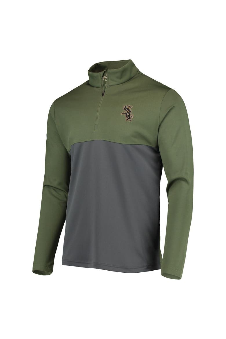 Men's Levelwear Olive Chicago White Sox Delta Pursue Quarter-Zip Jacket, Alternate, color, Olive