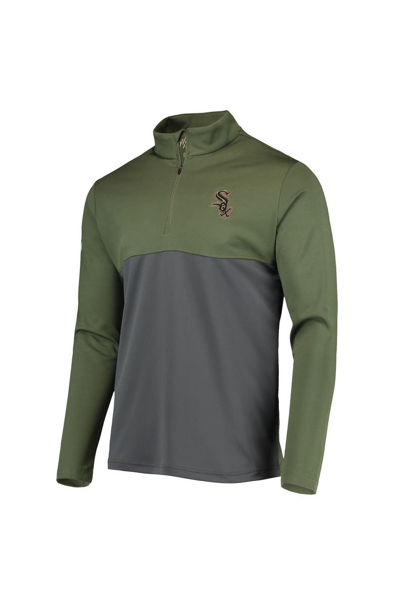 LEVELWEAR Men's Levelwear Olive Chicago White Sox Delta Pursue Quarter-Zip Jacket, Alternate, color, Olive