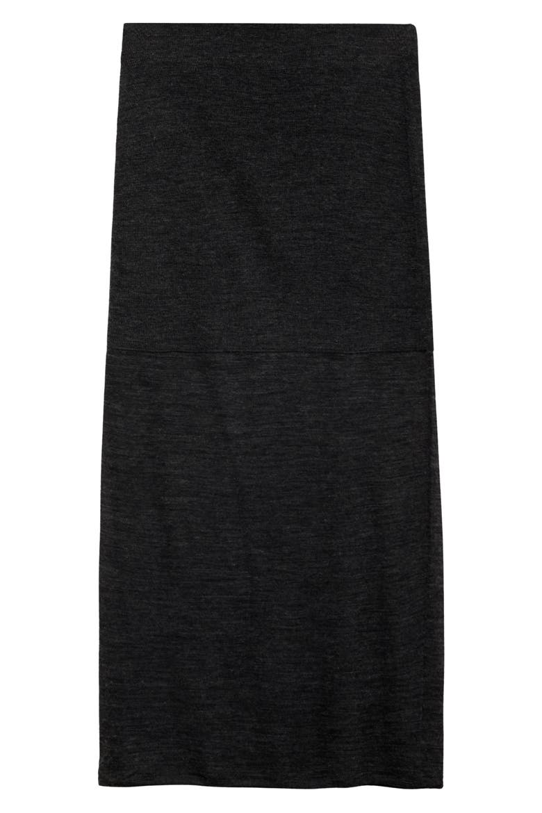 Semisheer Midi Skirt, Alternate, color, DARK HEATHER GREY