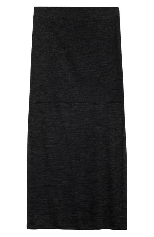 Mango Semi-transparent Knitted Skirt Dark Heather Grey In Dark Heather Grey