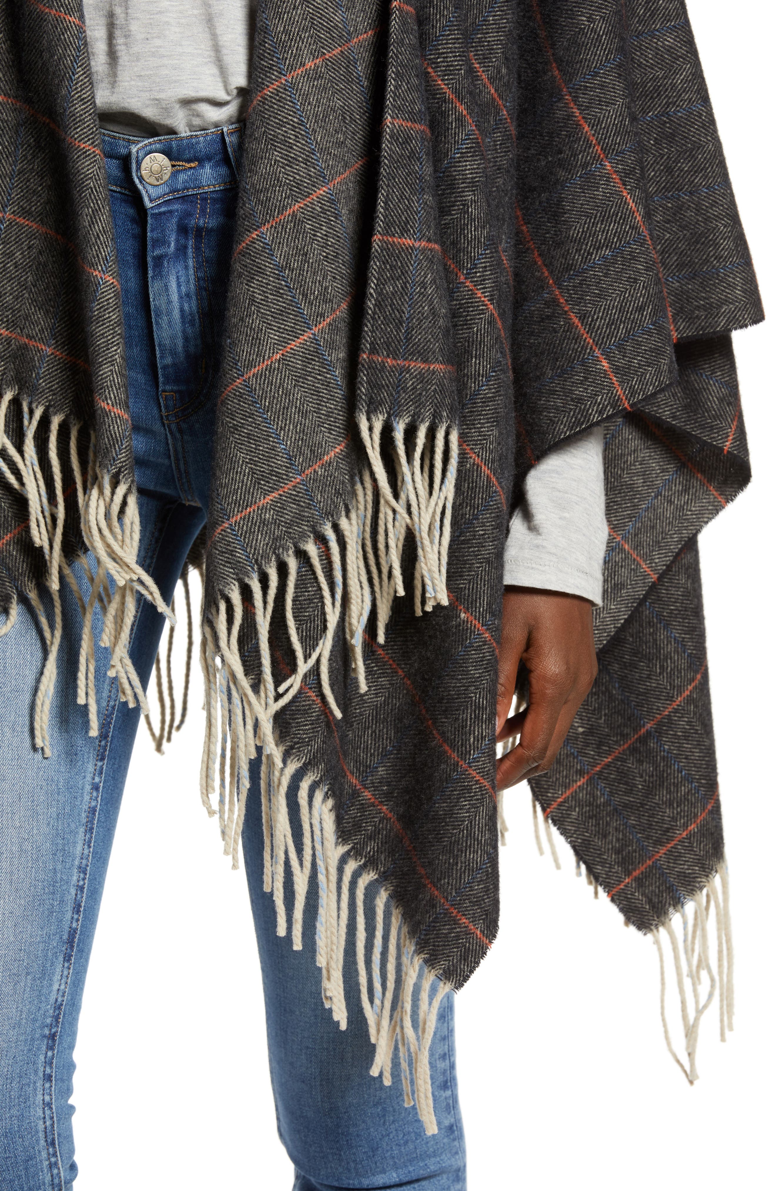 rag & bone Herringbone Check Wool Cape (Men) | Nordstromrack