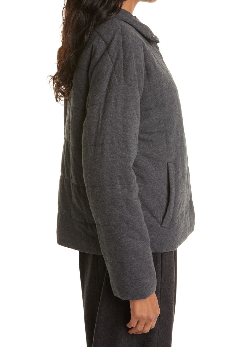 Padded Snap Front Knit Jacket, Alternate, color, GRAPHITE