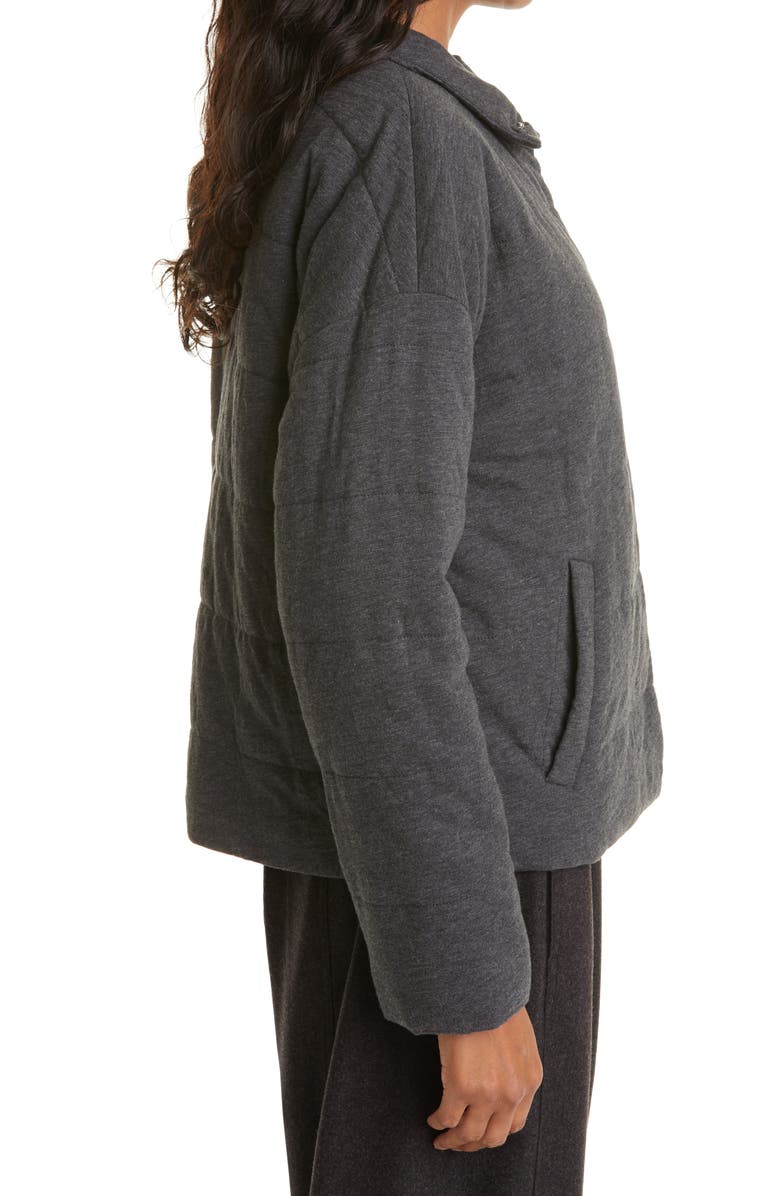 Eileen Fisher Padded Snap Front Knit Jacket, Alternate, color, 