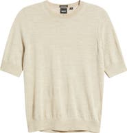 BOSS Farbella Short Sleeve Virgin Wool Sweater