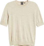 BOSS Farbella Short Sleeve Virgin Wool Sweater