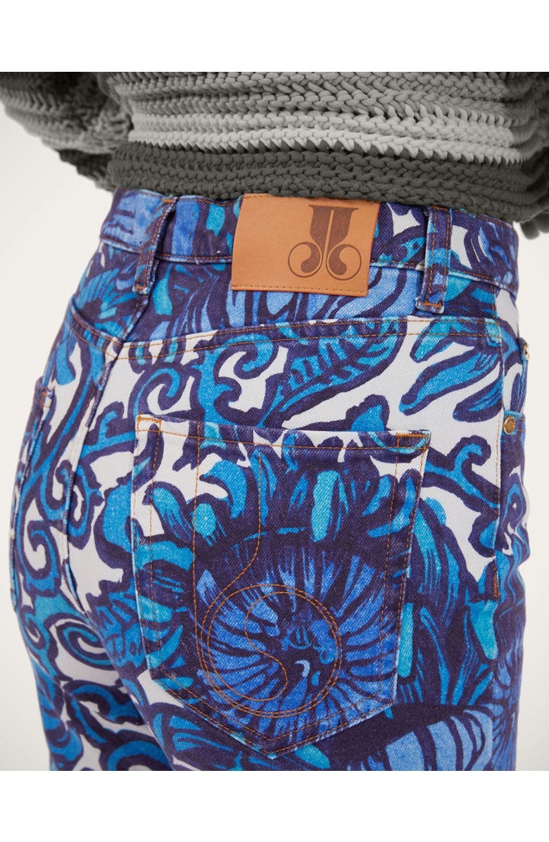 La DoubleJ The Fancy Crop Jean, Alternate, color, Anemone Blue