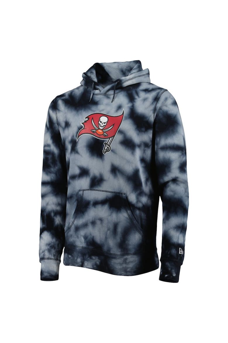 Men's New Era Black Tampa Bay Buccaneers Team Tie-Dye Pullover Hoodie, Alternate, color, Black
