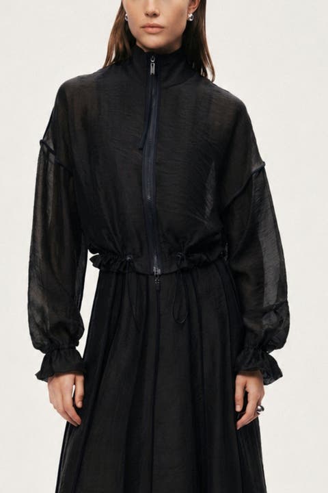 Sheer Zip Front Jacket