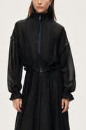 Nocturne Sheer Zip Front Jacket