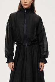 Nocturne Sheer Zip Front Jacket