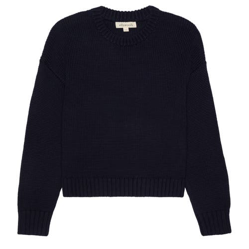 Ellsworth + Ivey Elena Crewneck Sweater In Black