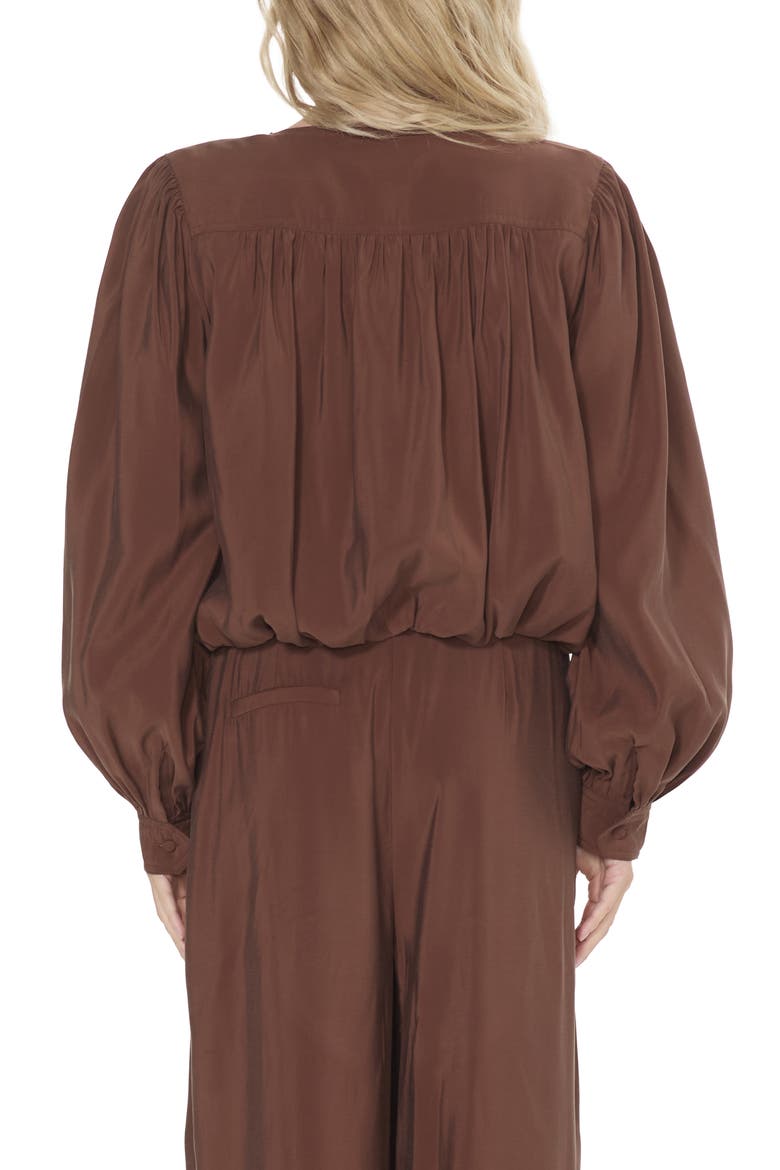 Donna Balloon Sleeve Bomber Jacket, Alternate, color, BROWN