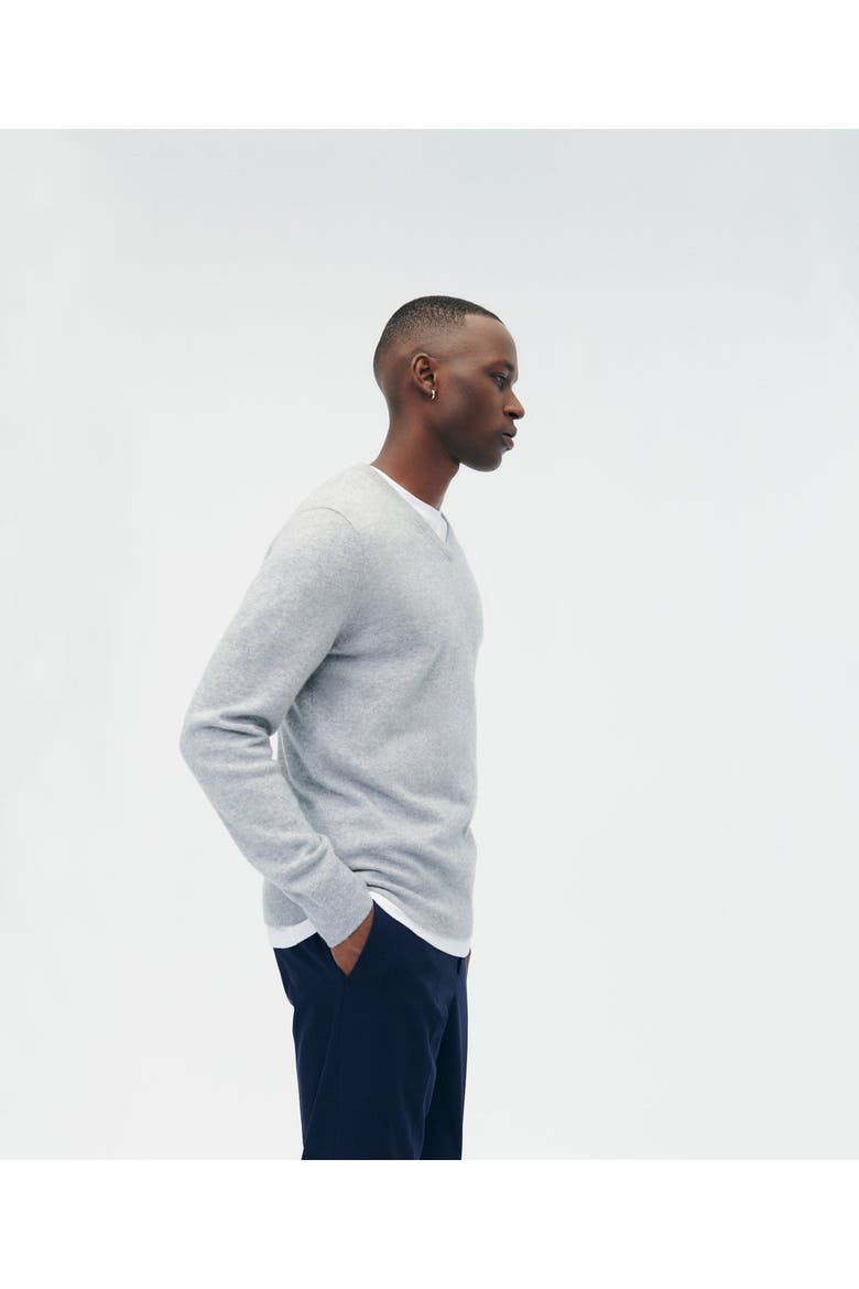 The Original Cashmere V-Neck Sweater, Alternate, color, Cement