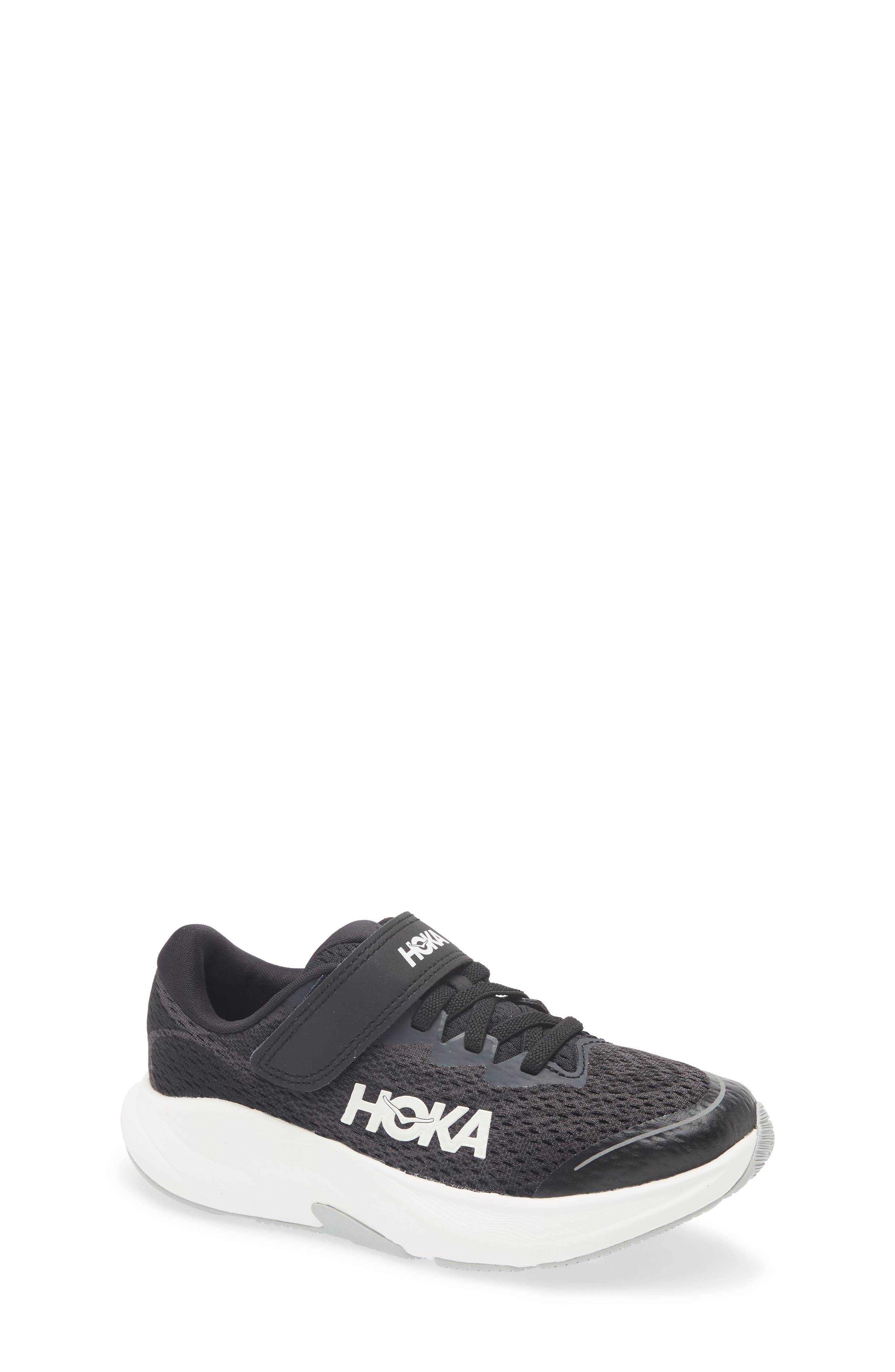 HOKA Kids
 Rincon 4 Running Sneaker, Main, color, Black / White
