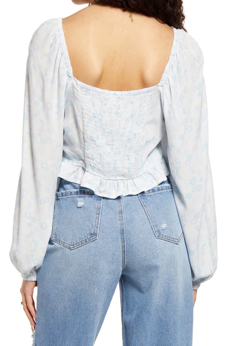 BP. Floral Print Sweetheart Neck Crop Top, Alternate, color,