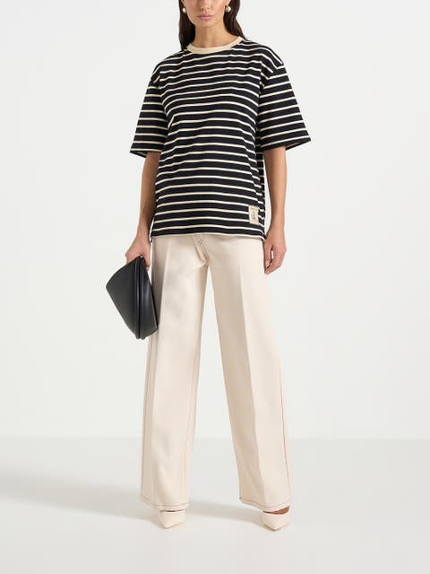 Riley Unisex Striped Relaxed Fit Cotton T-Shirt