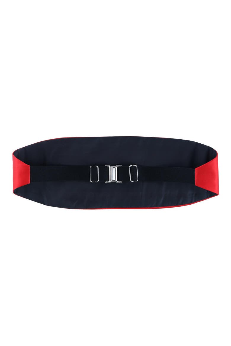 Sutton Solid Silk Cummerbund, Alternate, color, RED