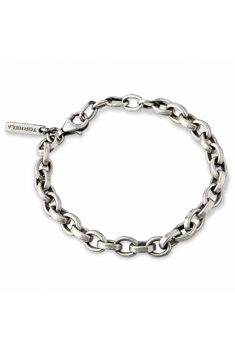 7mm Silver Link Bracelet, Main, color, Sterling Silver