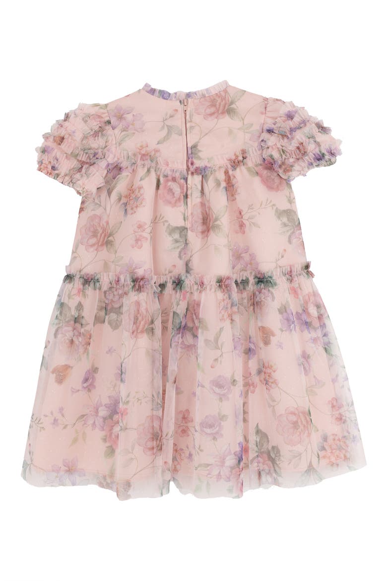 Kids' Floral Mesh Babydoll Dress, Alternate, color, BLUSH
