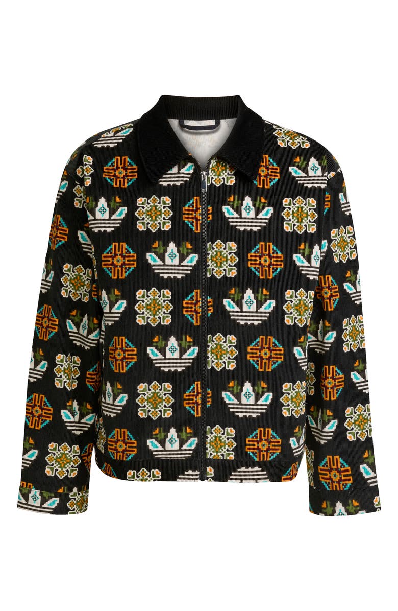 adidas Monogram Print Relaxed Fit Corduroy Coach Jacket, Alternate, color,