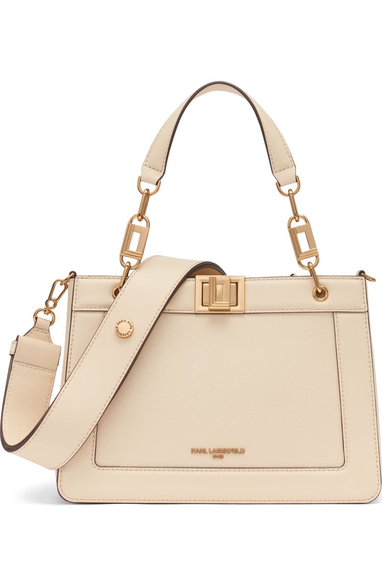 KARL LAGERFELD PARIS Ivette Satchel, Main, color, Brie