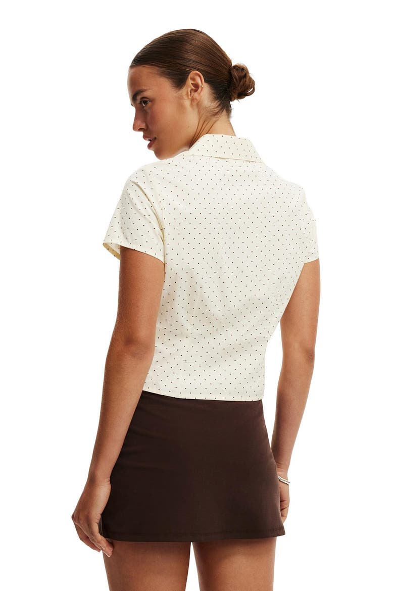 Women's Maya Rouched Shirt, Alternate, color, Lily Micro Polka Dot Vanilla