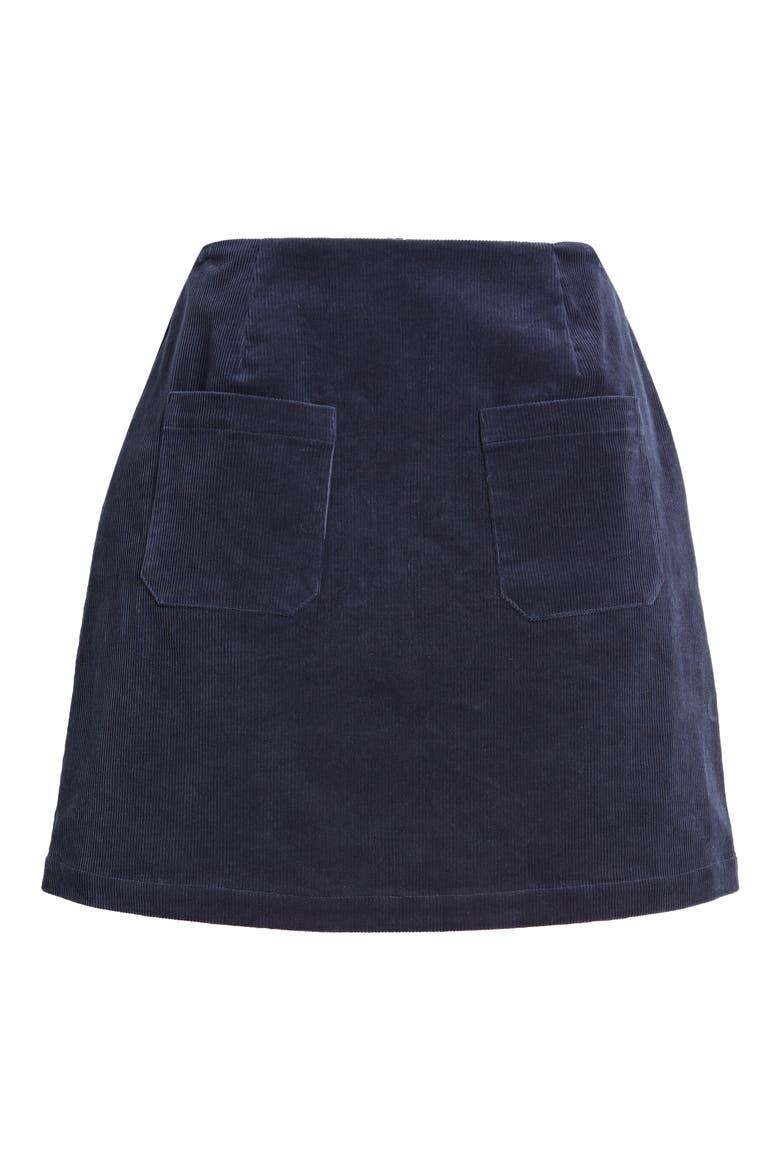 Andie Patch Pocket Cotton Corduroy Miniskirt, Alternate, color, NAVY CORD